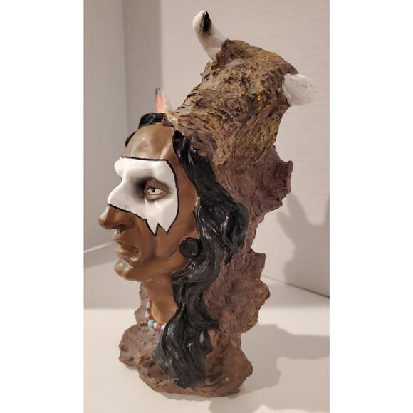 Native American Indian Bust 8 Inches Tall - Picture 8 of 10